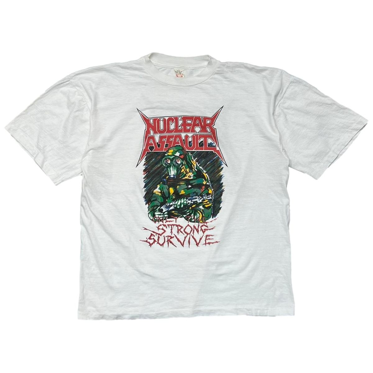 NUCLEAR ASSALT ONLY THE STRONG SURVIVE WHITE LARGE 4908