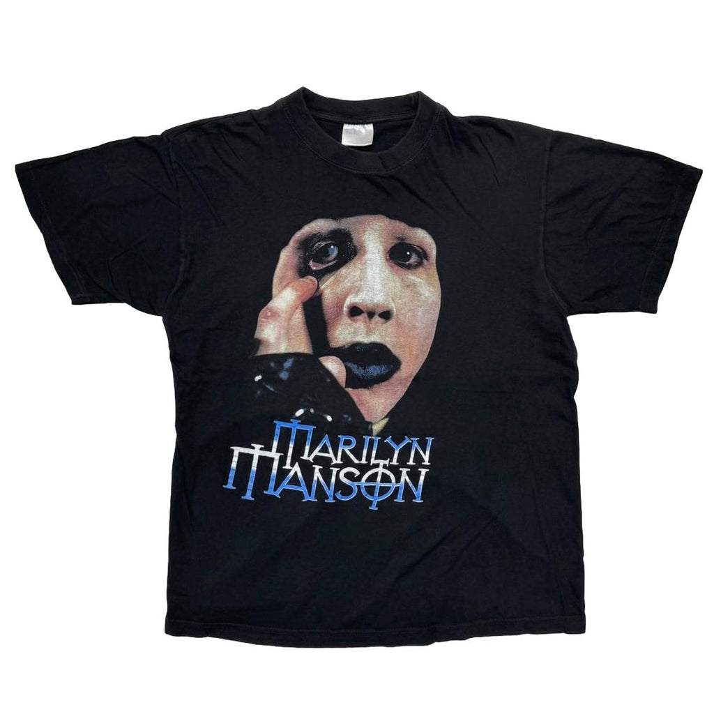 MARILYN MANSON FACE & BLUE TEXT BOOTLEG EURO FITS LARGE 9184