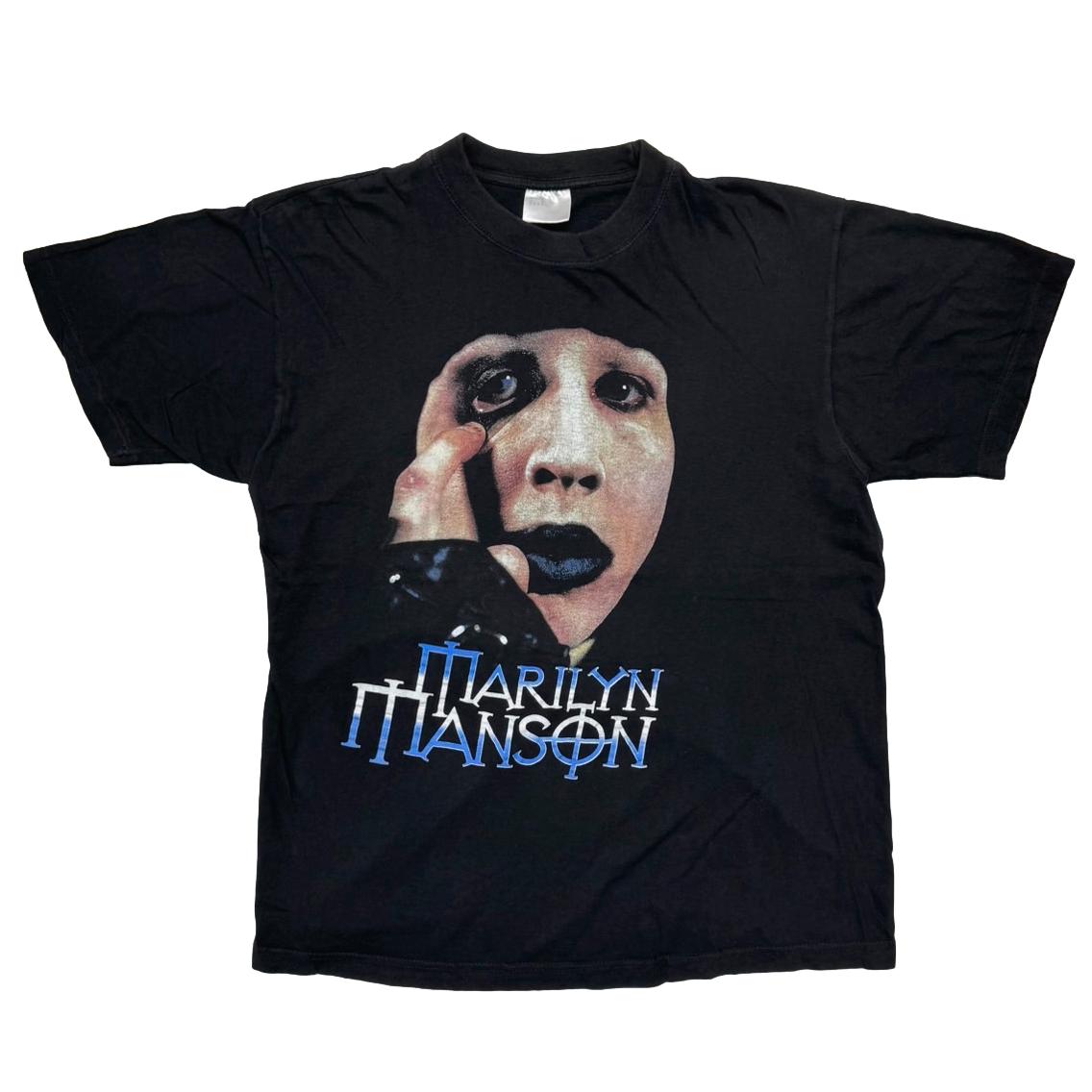 MARILYN MANSON FACE & BLUE TEXT BOOTLEG EURO FITS LARGE 9184