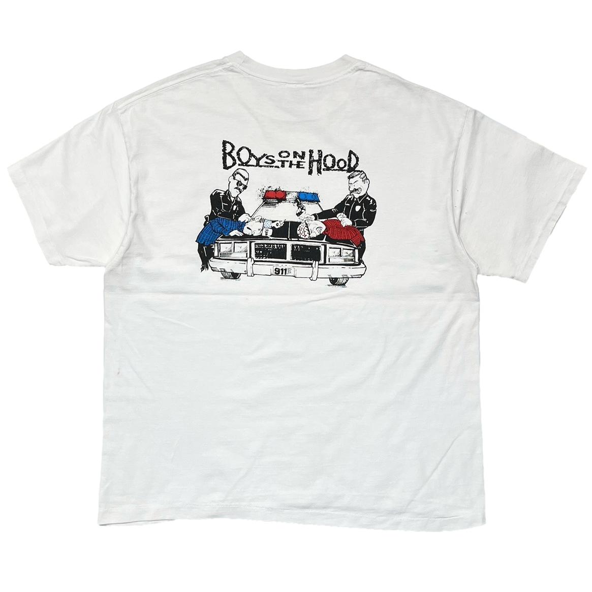 OLD&VINTAGE BOYS ON THE HOOD BOYZ N THE HOOD PARODY WHITE anvil XL 7319
