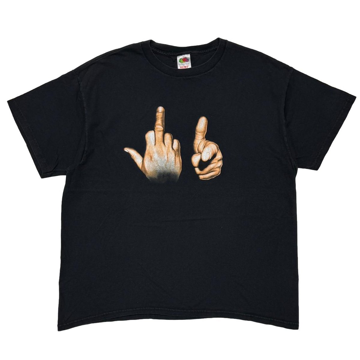 OLD&VINTAGE FUCK YOU HAND SIGN FRUIT OF THE LOOM XL 3376