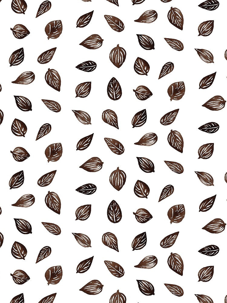 Coffee Colored Leaves Pattern by Matilda Månström