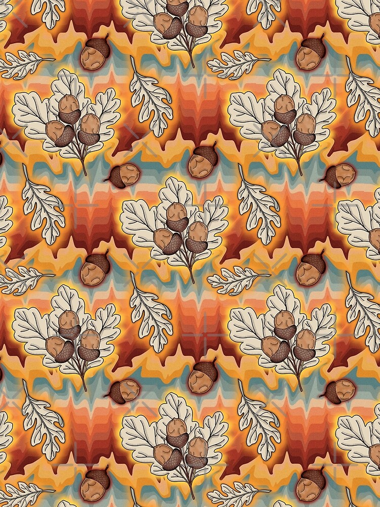 Acorn Leaves Seamless Pattern by dotdotsmilecreative