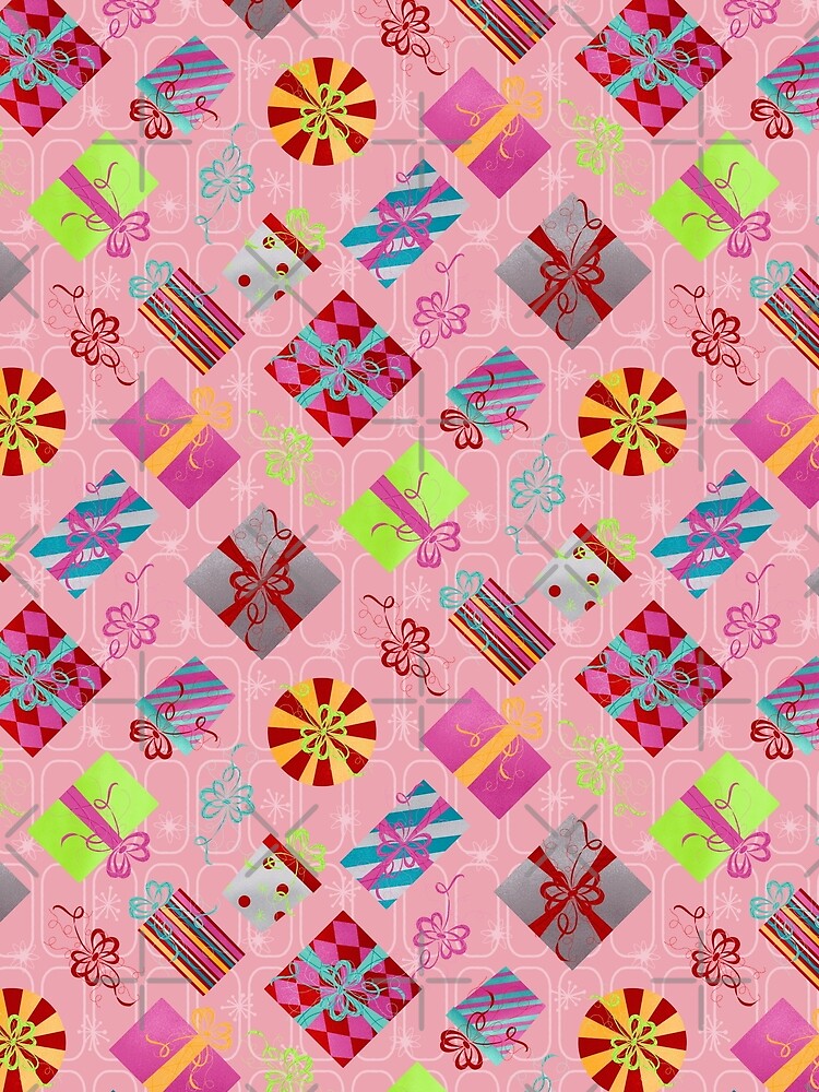 Pink - Retro Mid century Christmas Presents by WickedRefined - Nicole Demereckis