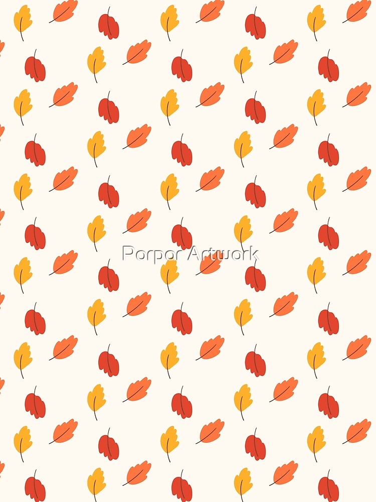 Cute Autumn Leaves Fall Season Pattern by Porpor Artwork