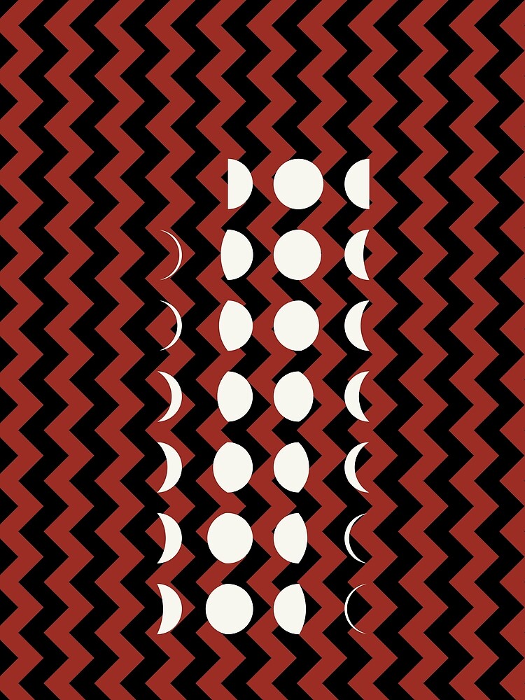 Phases Of The Moon (Red Black Zigzag Pattern) by jezkemp