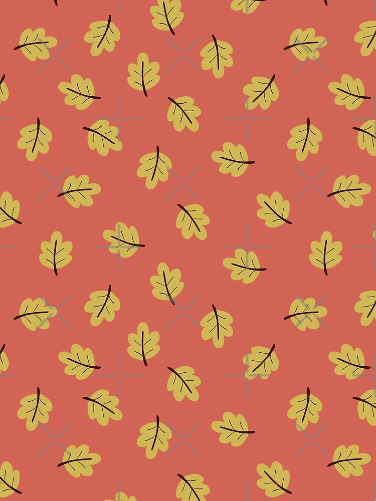 Golden Autumn Leaves on Terracotta by Navitaloves