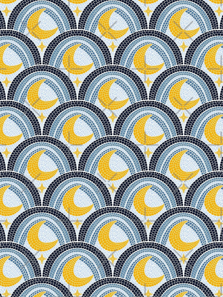 Mediterranean Moonlight Mosaic - celestial pattern by Home Cyn Home