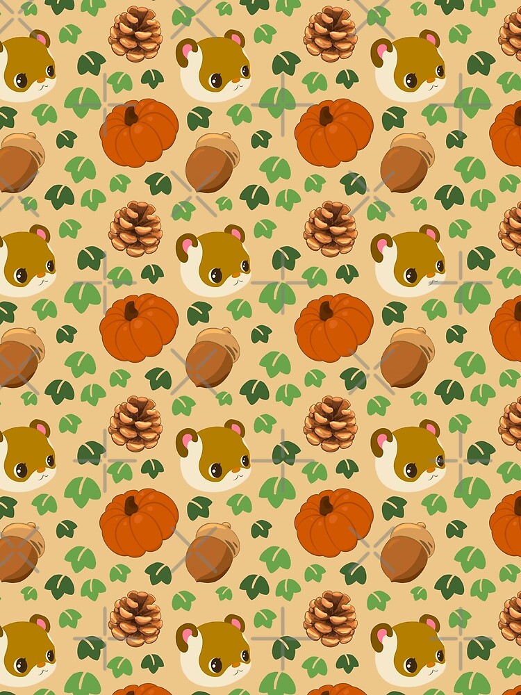 Sylvana Autumn Pattern - Ferret - Squirrel - Pumpkin by cheyparrish