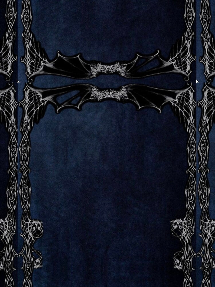 dark blue goth velvet whimsigoth bat cyber sigilism by BrontesWhimsyStore