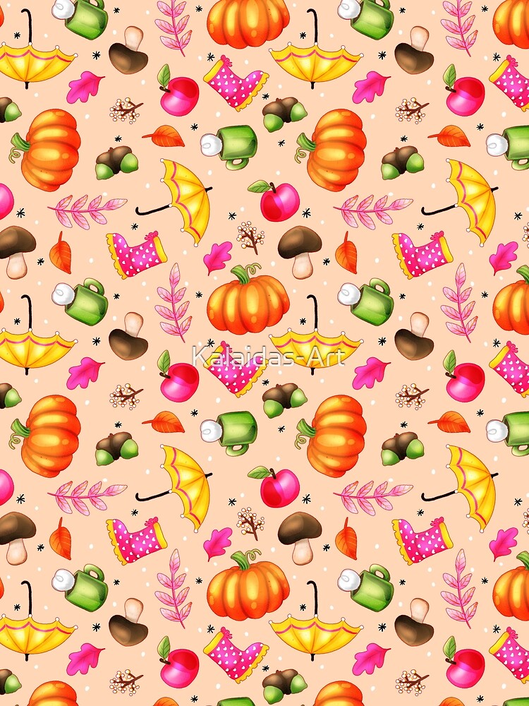 Cozy autumn pattern by Kalaidas-Art