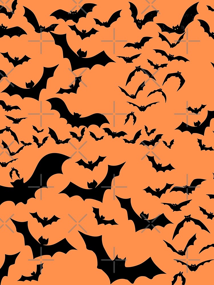 Bats on Orange by iMEGinary-World