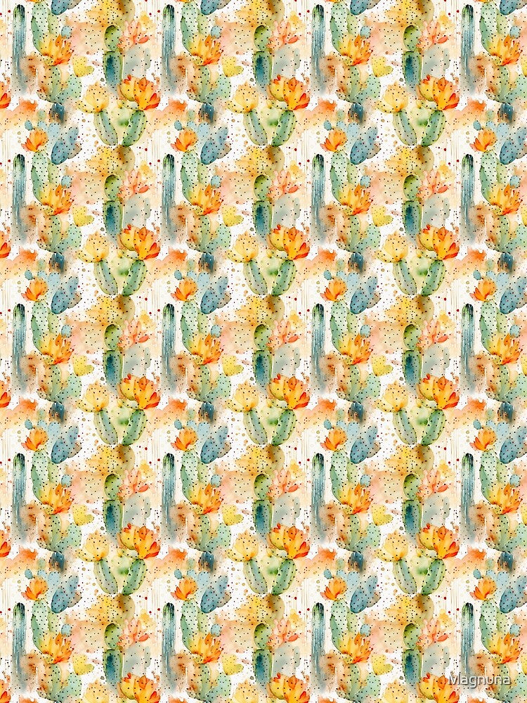 Autumn Fall Cactus Pattern 2 by Magnuna