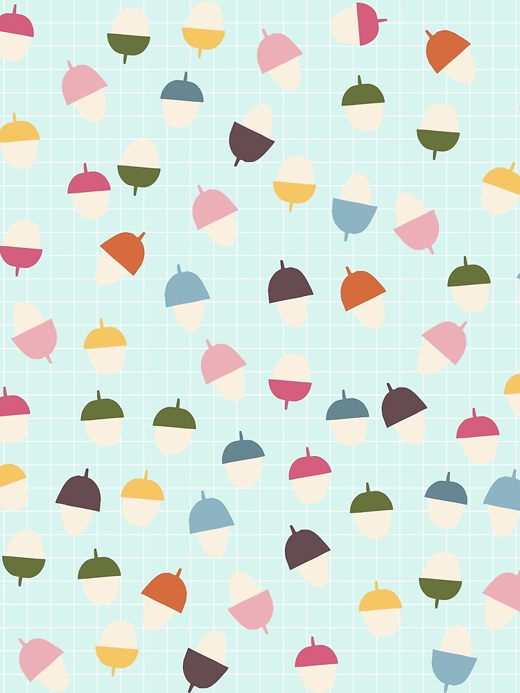 Acorn Pattern on Blue Background by kapotka