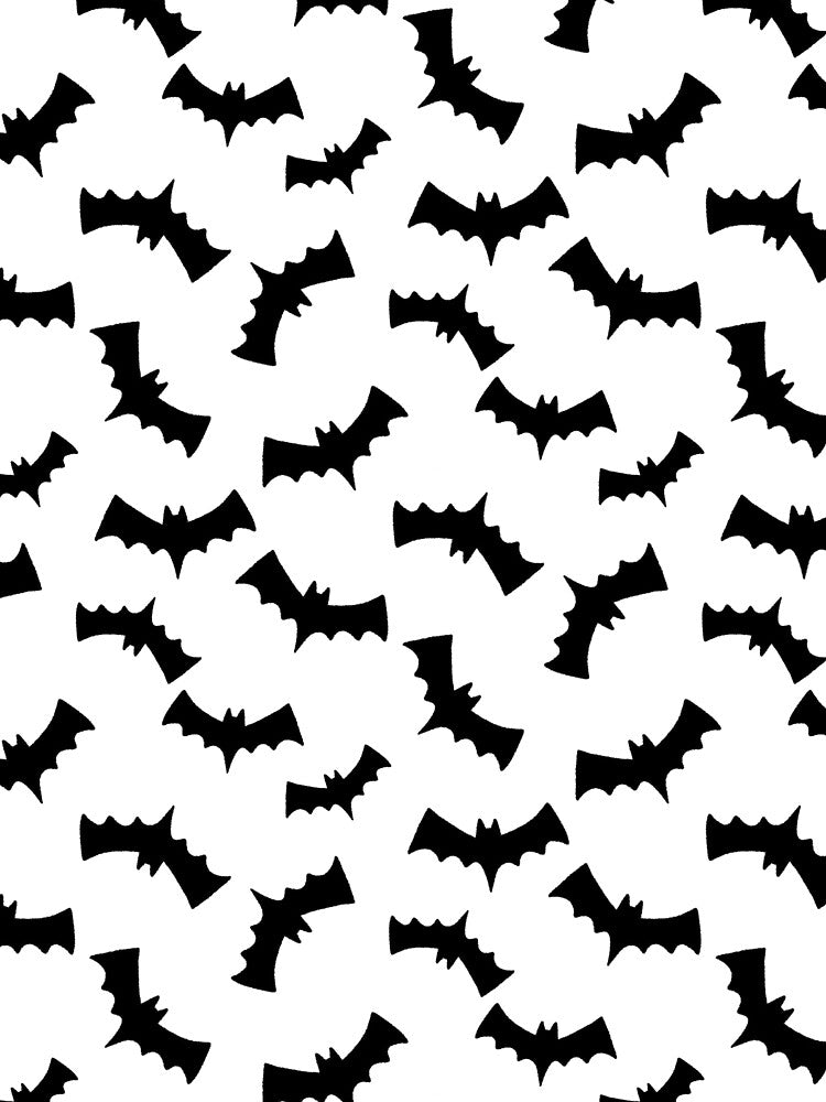 Flying Bat Halloween Pattern | Cute Spooky White & Black Design 2026 by Christina_Denton