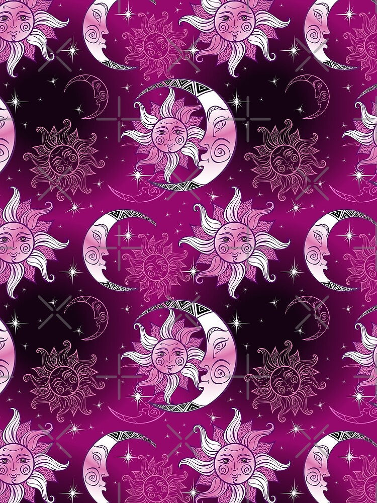 Puple Space celestial moon stars sun by PlusAdore