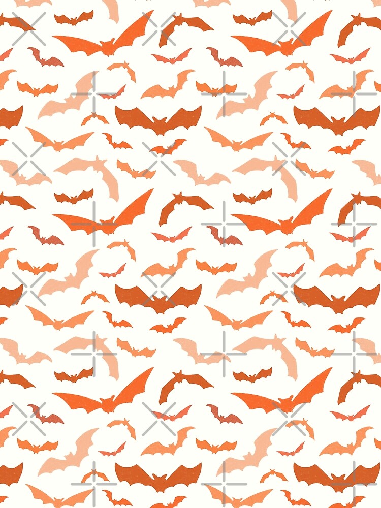 Orange and pink halloween bats pattern by Alisha Watercolors