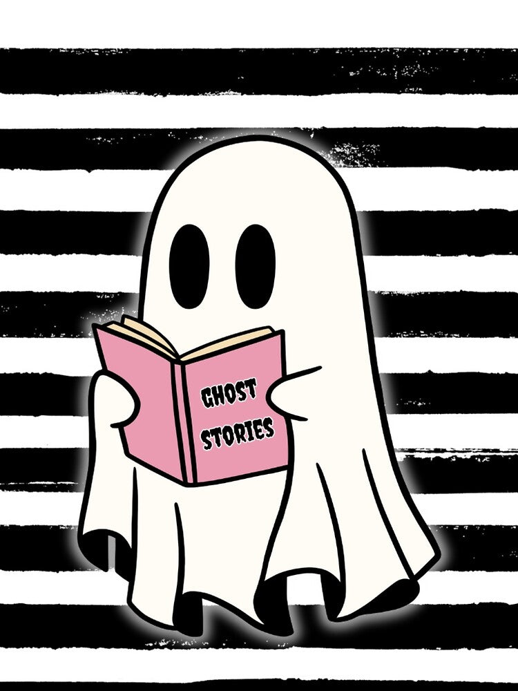 CUTE GHOST READING A BOOK, HALLOWEEN by larissa-myrie