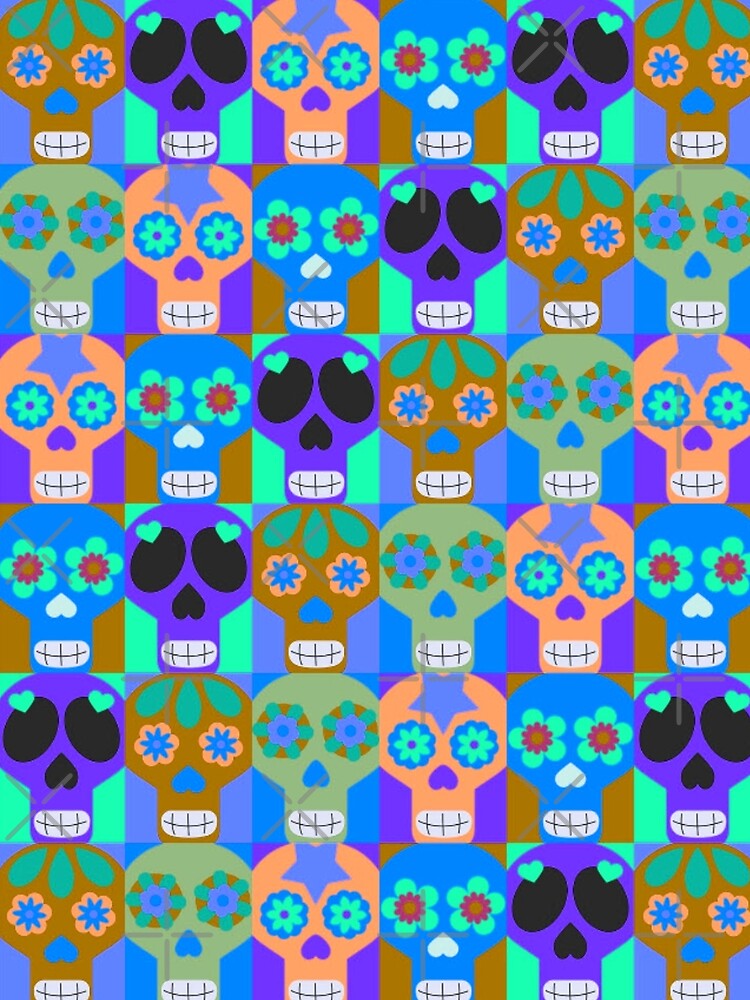 Colorful Skulls Pattern by TotallyRetroArt