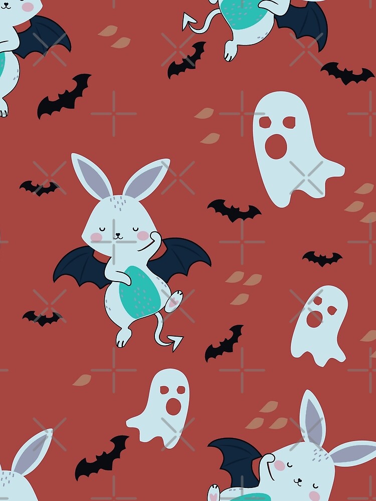 Cute Evil Bunnies Halloween Pattern by HappyLifeCreate