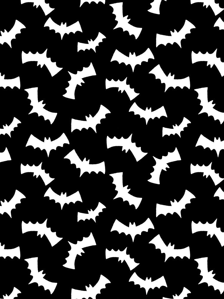 Flying Bat Halloween Pattern | Cute Spooky Black & White Design 2026 by Christina_Denton