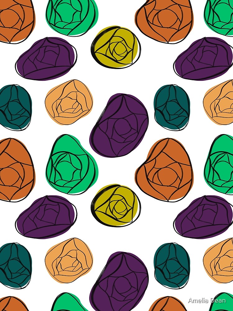 Fall flower pattern repeat by Amelia Dean