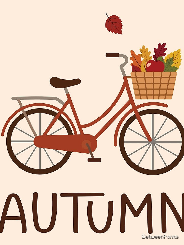 Cozy Autumn Bicycle Leaves Basket by BetweenForms
