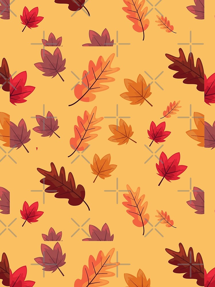 Falling Autumn Leaves Pattern by Winter--Flowers
