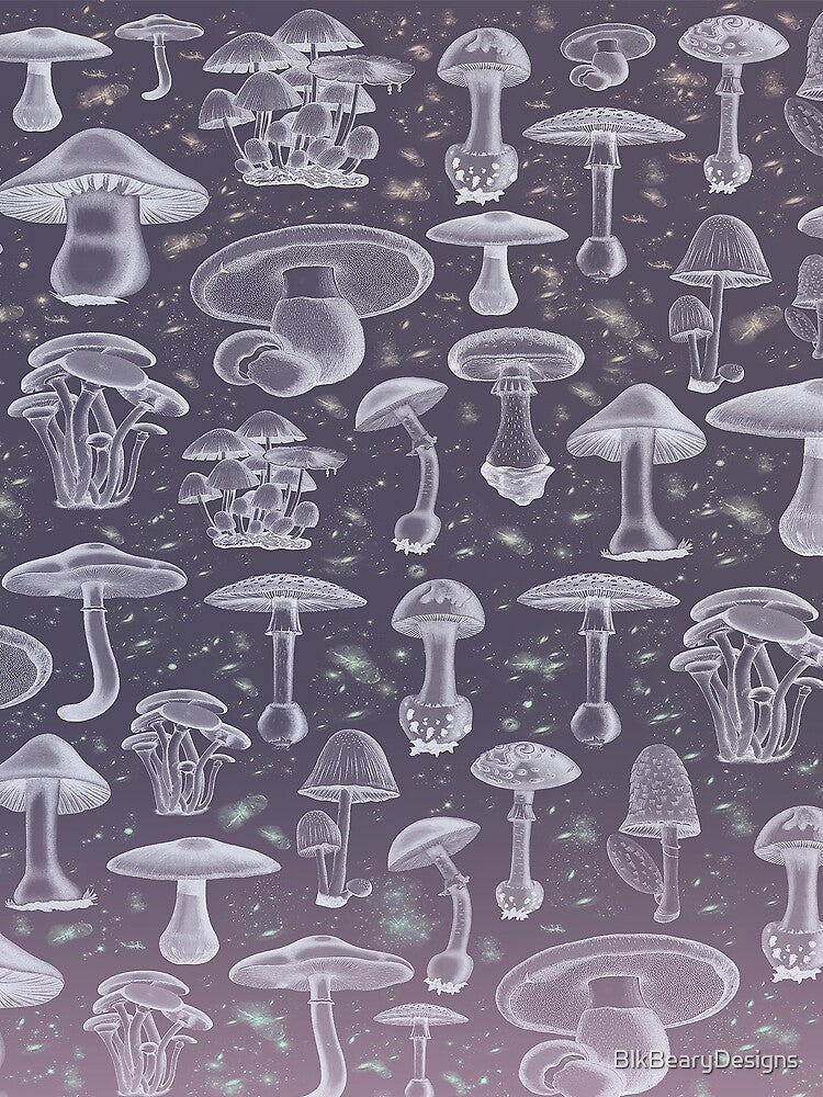 Galaxy mushroom pattern by BlkBearyDesigns