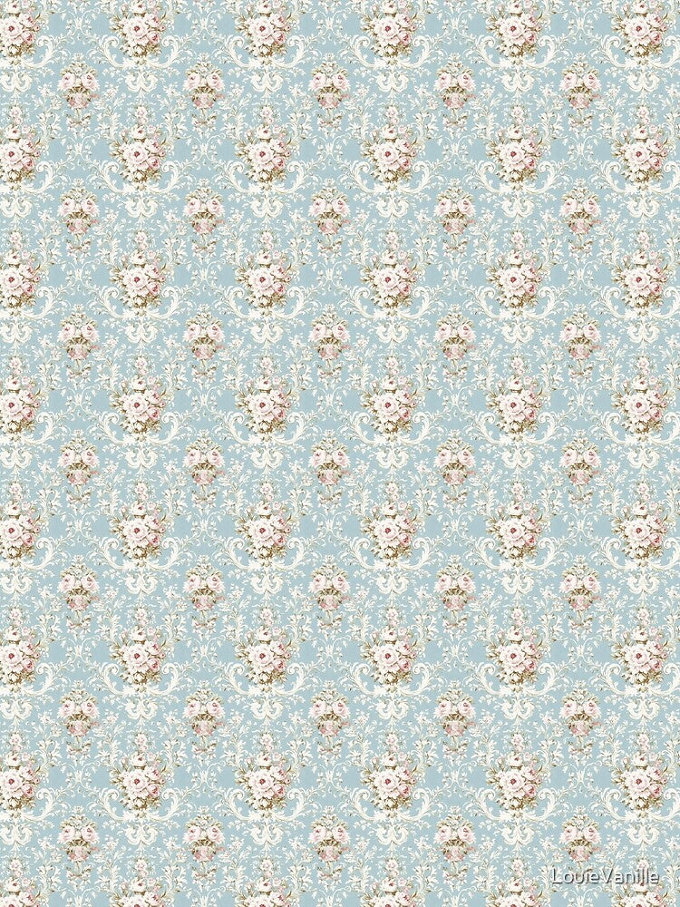 Vintage Distressed Blue Floral Pattern by LouieVanille