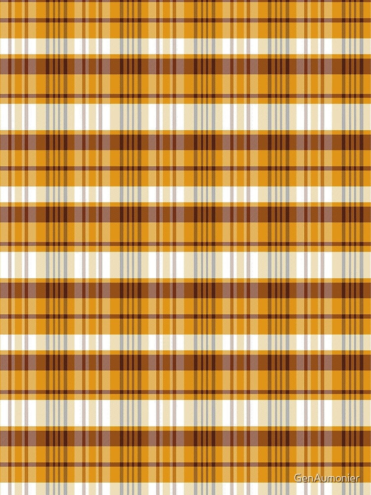 Autumn Aesthetic Calan 1 Hand Drawn Textured Plaid Pattern by GenAumonier