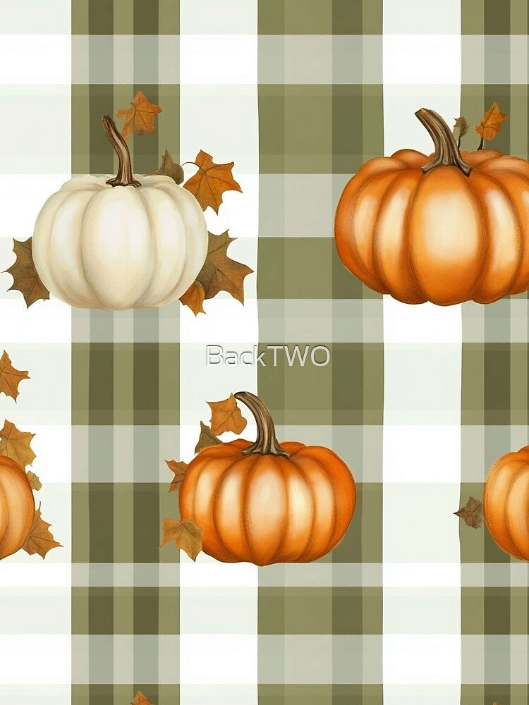 Farmhouse Plaid Pumpkin Pattern by BackTWO