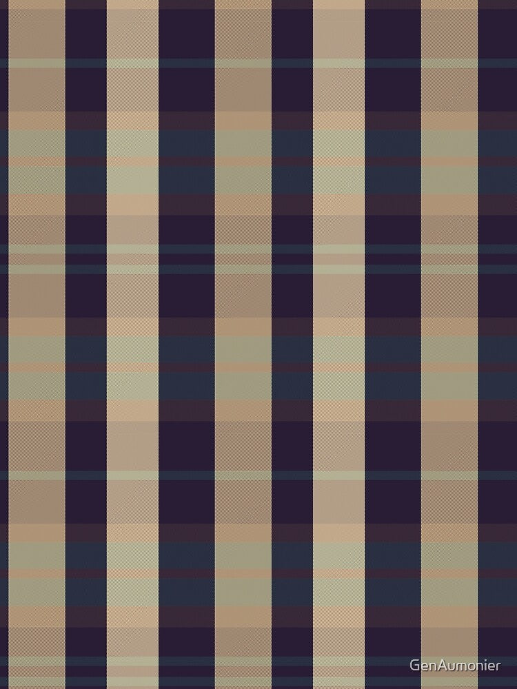 Autumn Aesthetic Evander 2 Hand Drawn Textured Plaid Pattern by GenAumonier