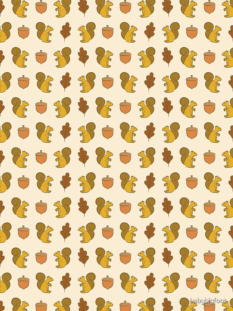 Squirrel and Acorn Pattern by babybigfoot