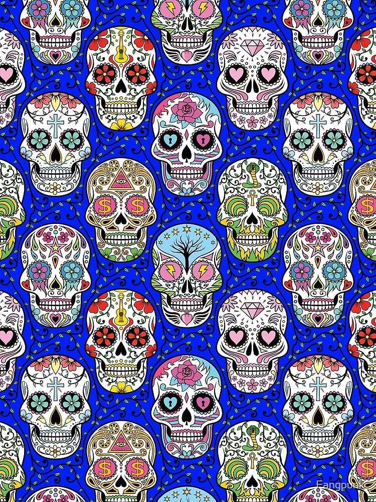 Sugar Skull Mexican Blue by Fangpunk