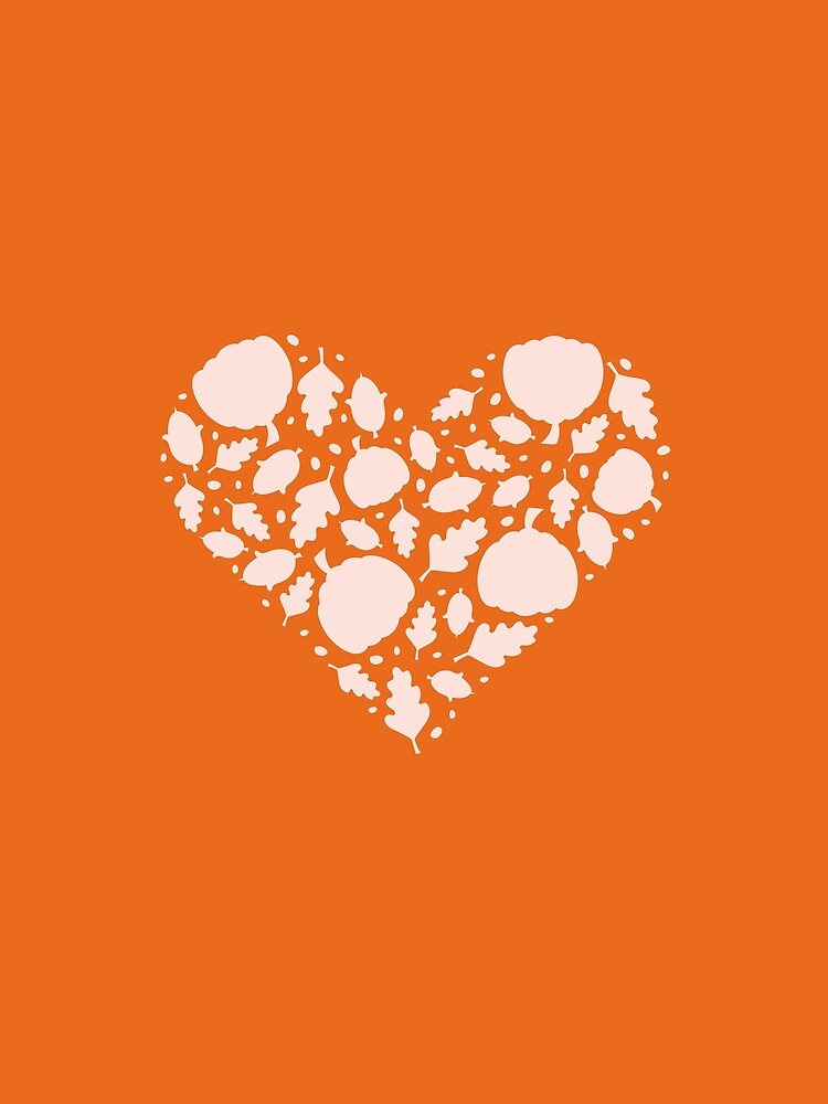 Autumn Heart with Pumpkins, Leaves and Acorns by A-U-Design