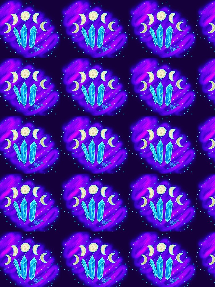 Crystal Moon Phases Blue and Purple (Light Lines) by TheAdornarium