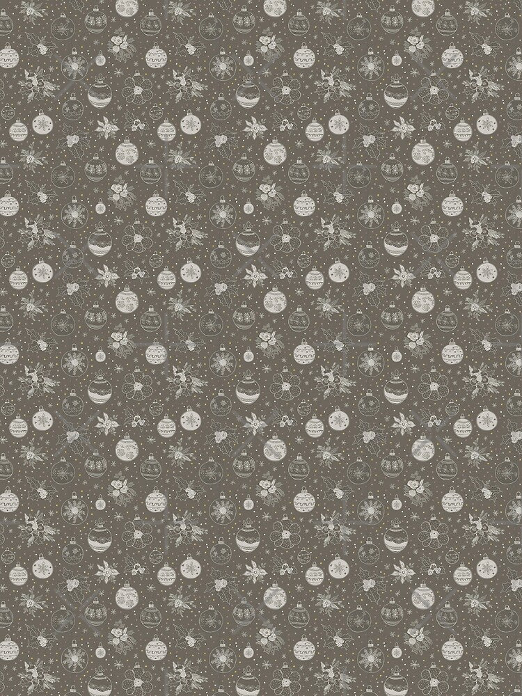 Retro Cute Floral Christmas Pattern in Taupe by SamJanner