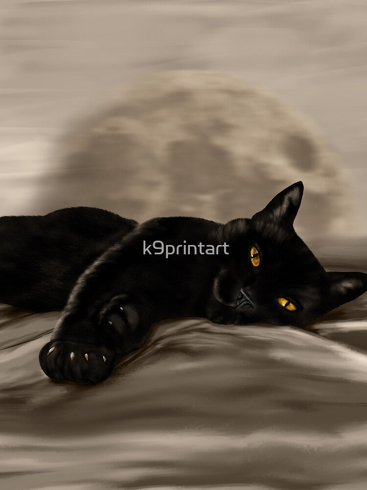 Black Cat chilling by k9printart