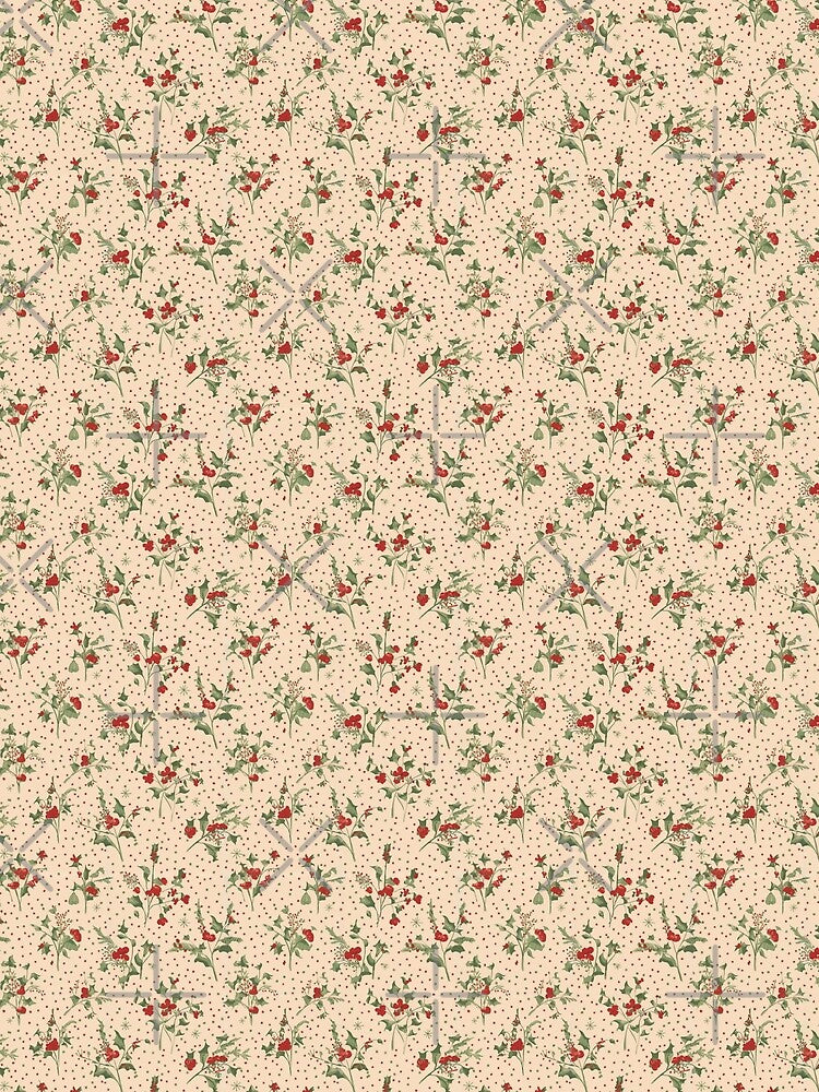 Retro Floral Christmas Holly Pattern by SamJanner