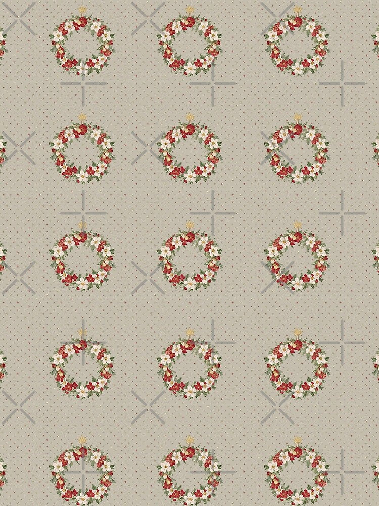 Retro Cute Floral Christmas Pattern in Delicate Colours with Star by SamJanner