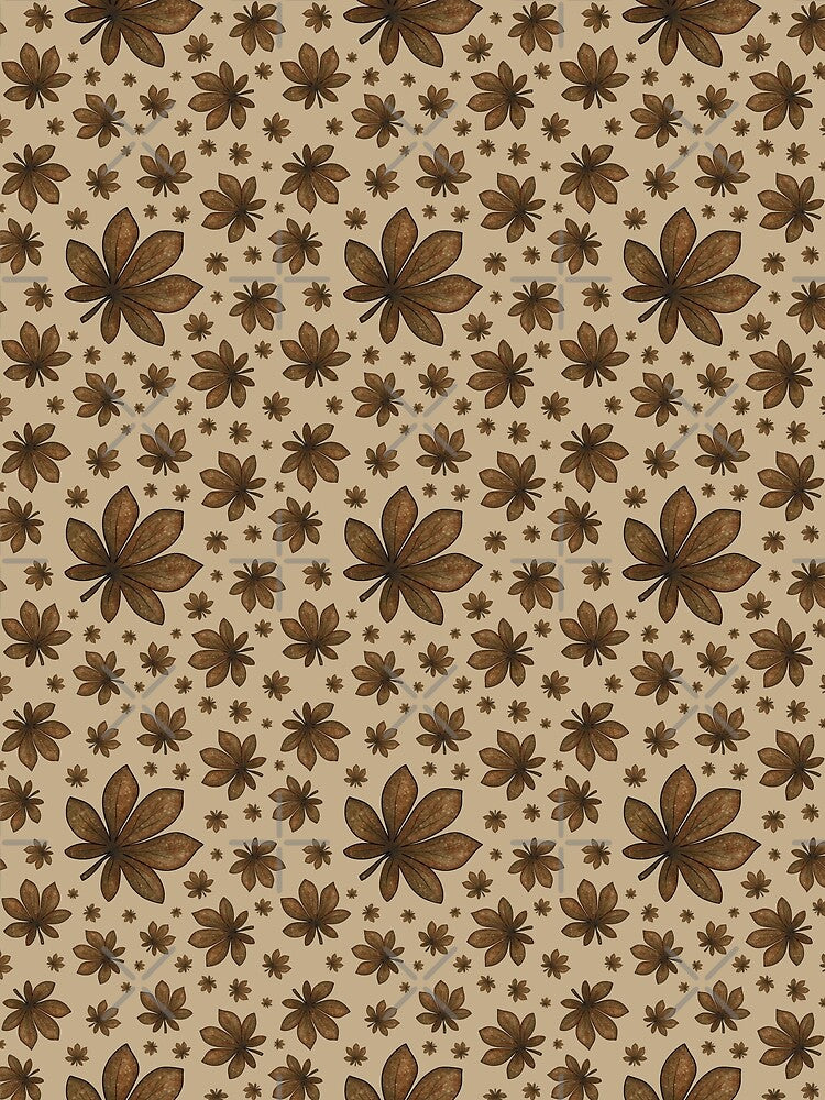 Cute pattern of autumn chestnut leaves by Cherevan