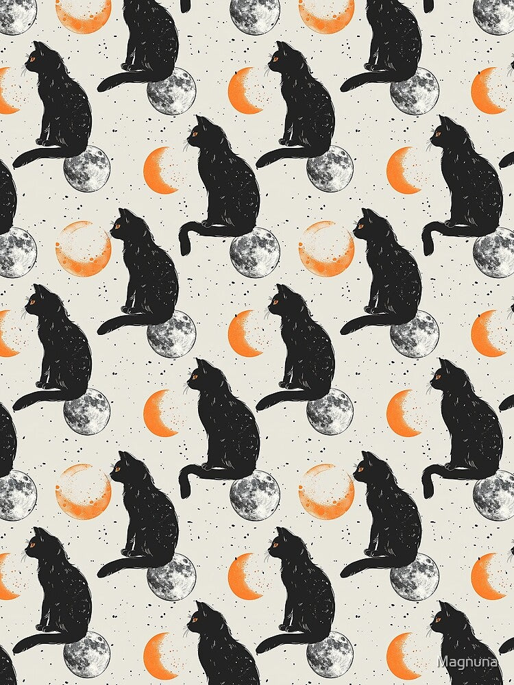 Black Cat and Moon 5 by Magnuna