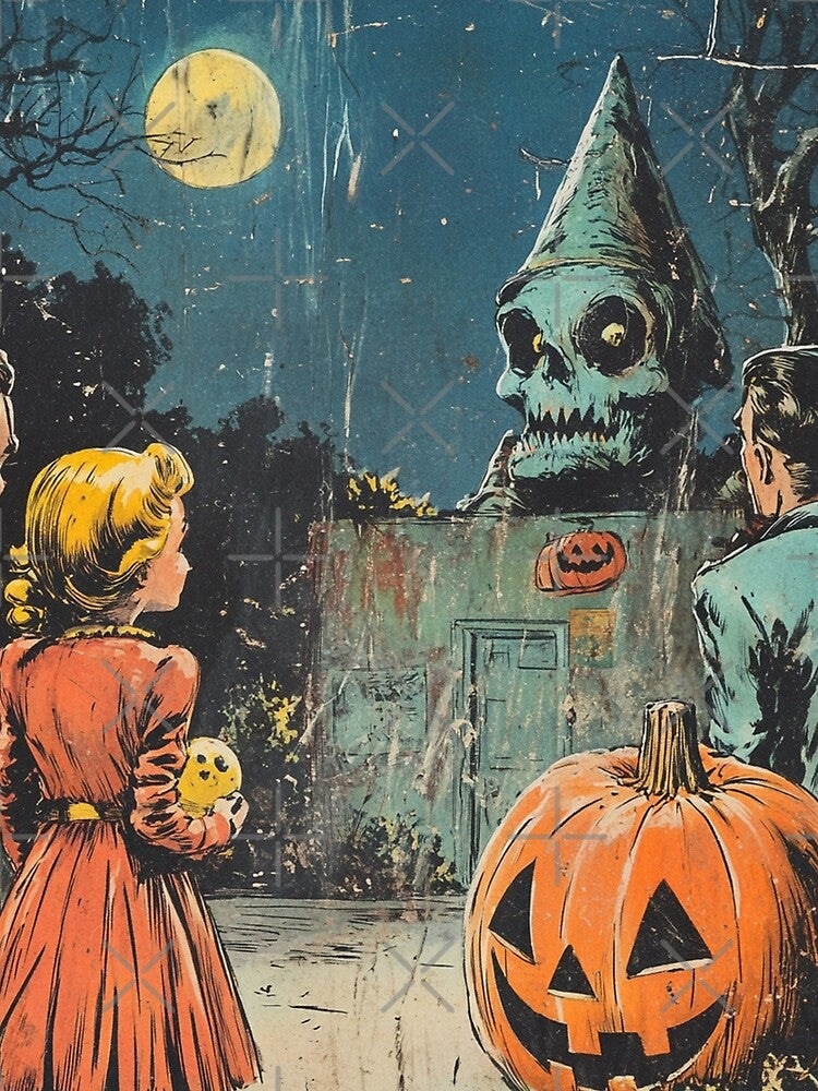 Retro Halloween Haunted Night by Pujo Design