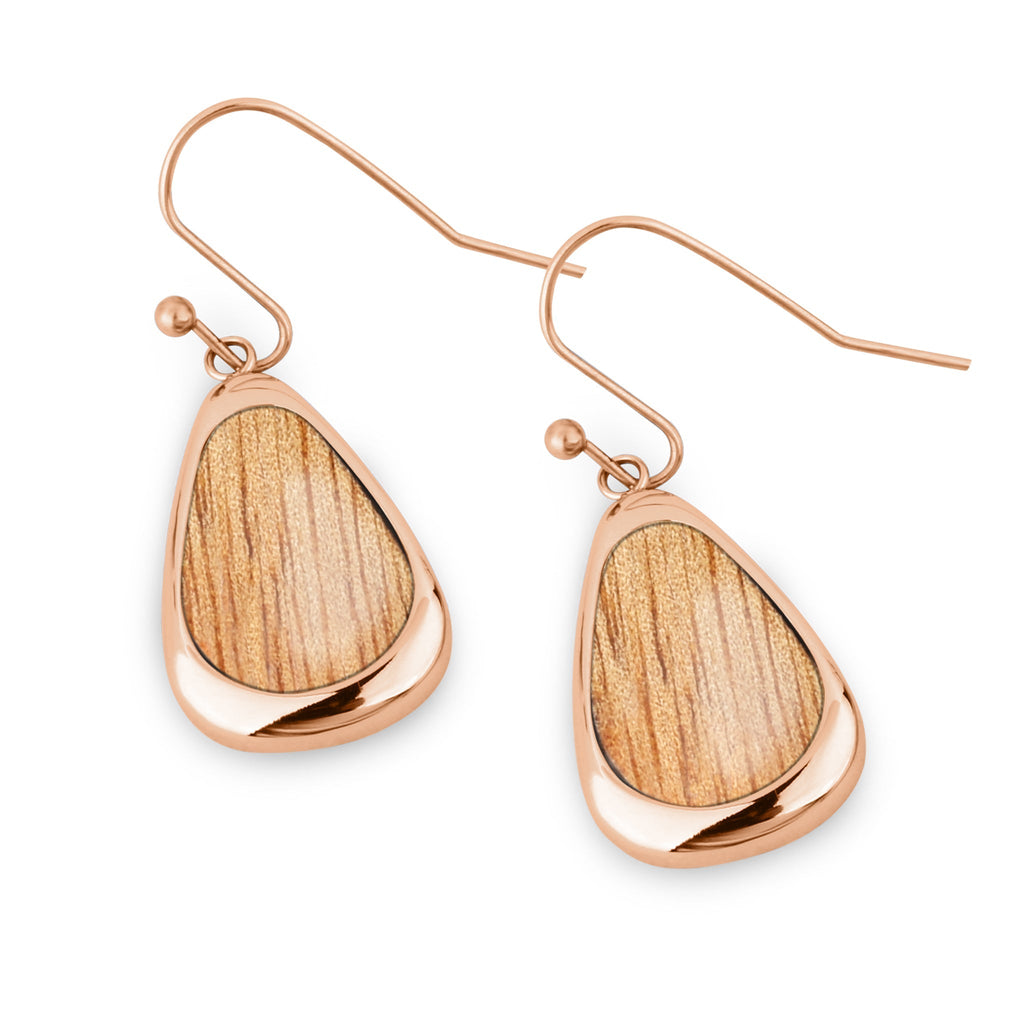 Gum Burl Drop Earrings - Rose Gold