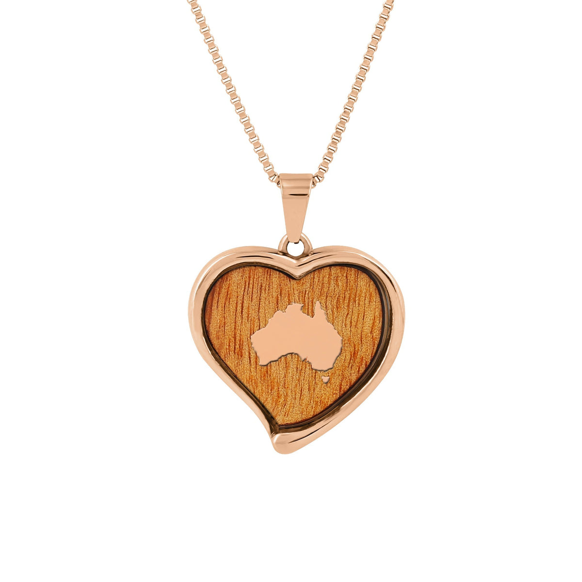 Gum Burl Heart Necklace - Rose Gold