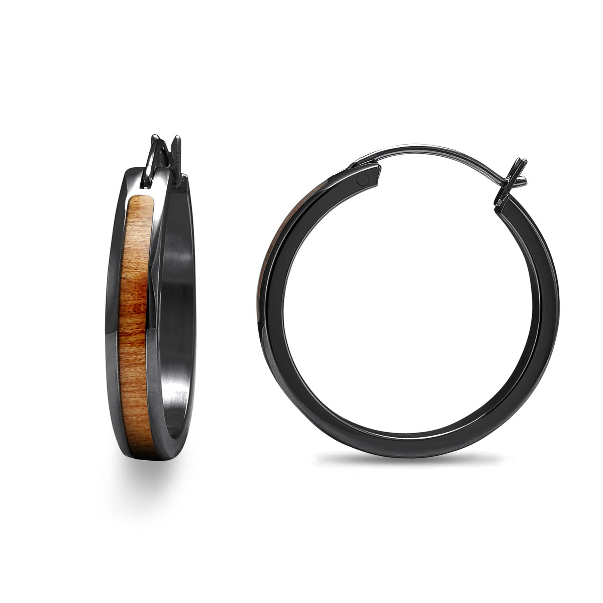 Gum Burl Hoop Earrings - Gunmetal