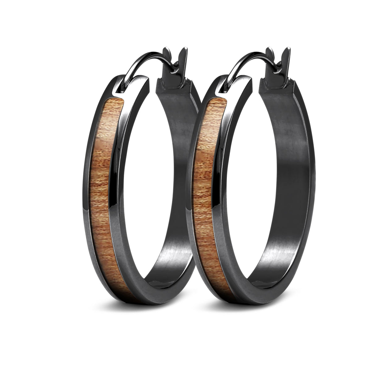 Gum Burl Hoop Earrings - Gunmetal