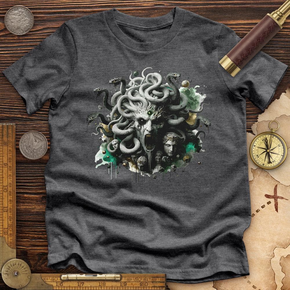 Haunting Medusa With Snake Premium QualityTee