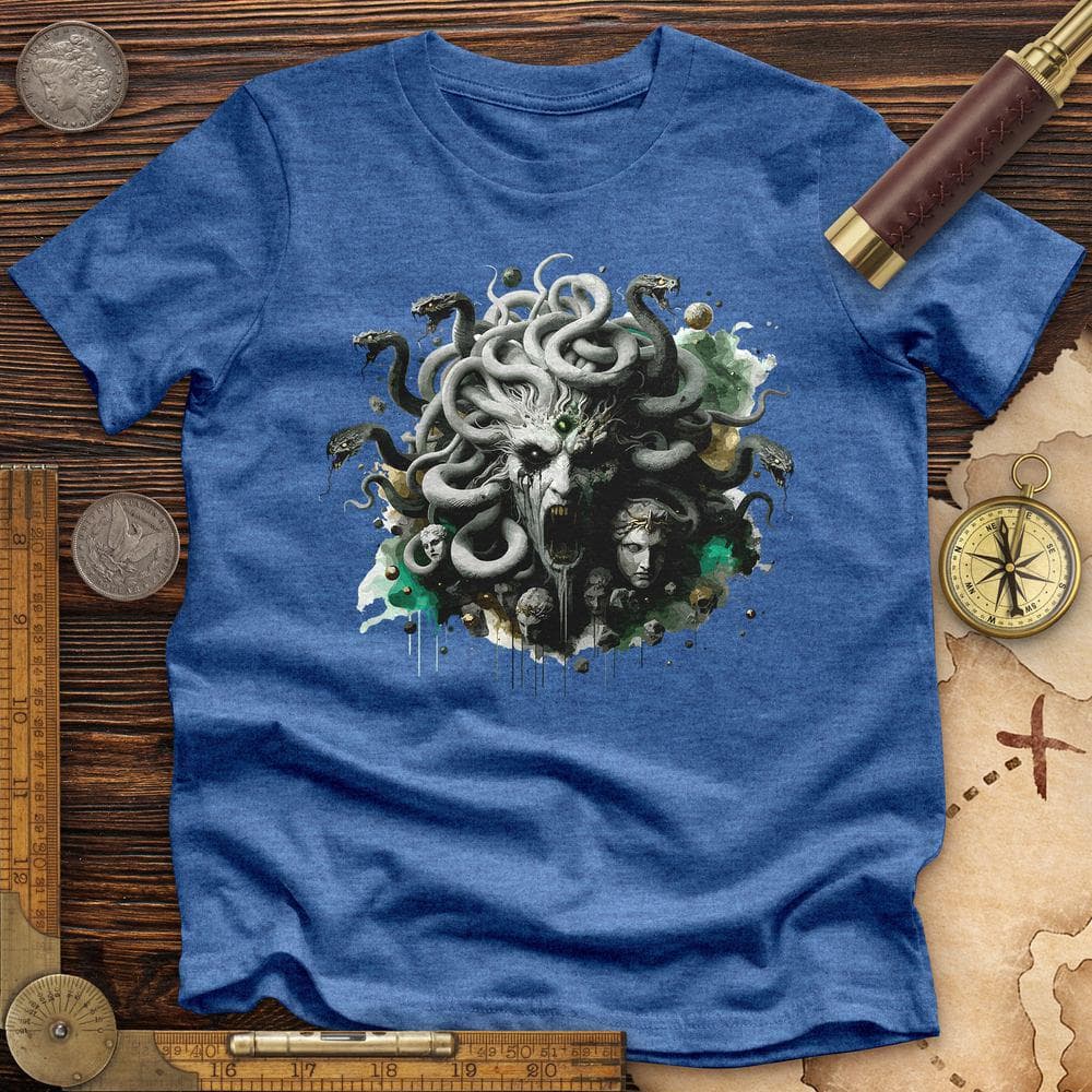 Haunting Medusa With Snake Premium QualityTee